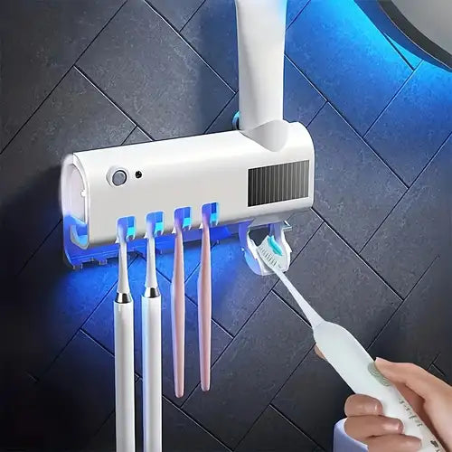 Toothbrush Sterilizer Intelligent Disinfection UV-free Punching Wall-mounted Toothbrush Holder Automatic Toothpaste Squeezer