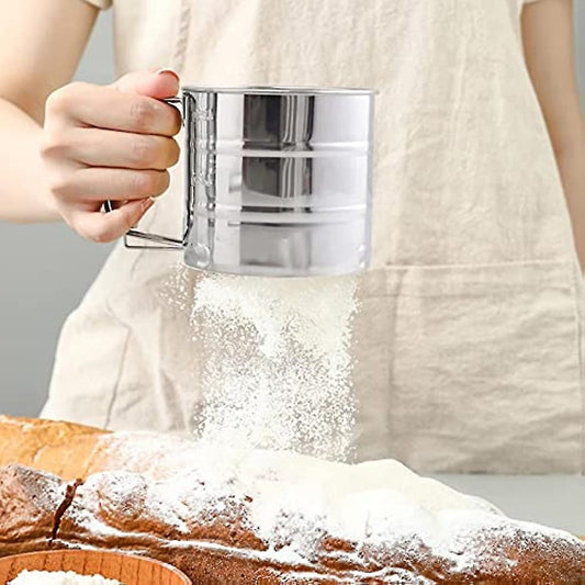 High Quality Stainless Steel Powder Flour Icing Sugar Shaker Sieve Cup Mesh Strainer Baking Kitchen Baking Tea Gadget Tool